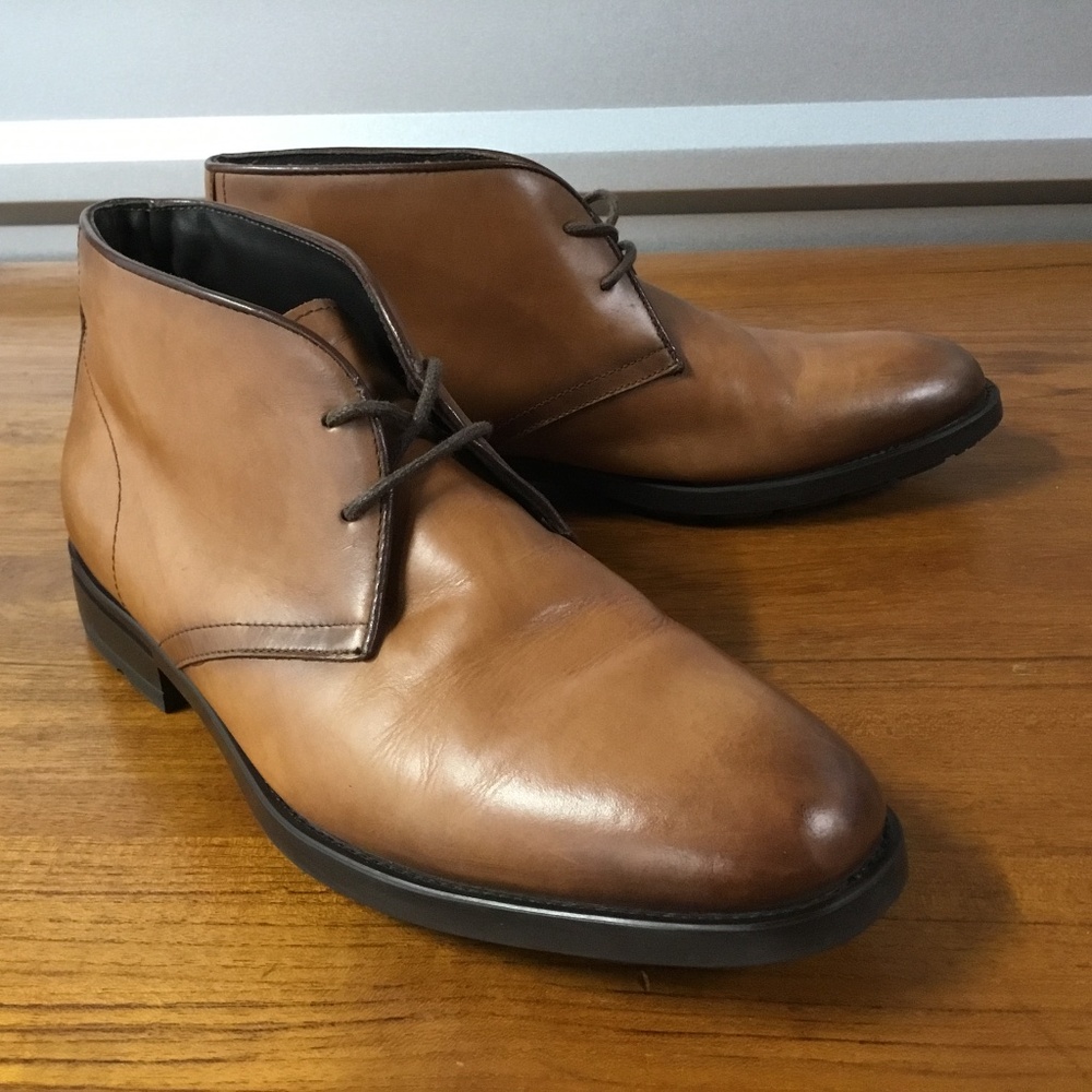 TO BOOT NEW YORK Men's 10 M Conte Brown Leather Chukka Boots Made in Italy